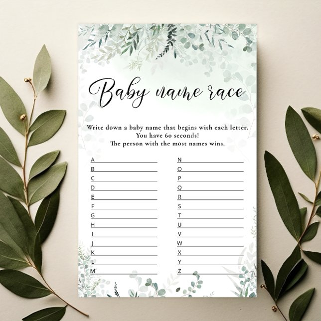 Groen Eucalyptus Baby Naam Race Game (Creator heeft geüpload)