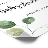 Groen Eucalyptus Baby shower Welkom Poster (Hoek)