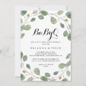 groen eucalyptus babyQ Baby shower barbecue Kaart (Voorkant)