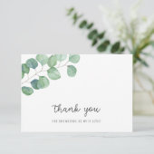 Groen Eucalyptus - babyshower bedankje Bedankkaart (Staand voorkant)