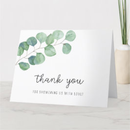 Groen Eucalyptus - babyshower bedankje Bedankkaart