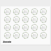 Groen Eucalyptus Blad Bruiloft Favor Ronde Sticker (Vel)
