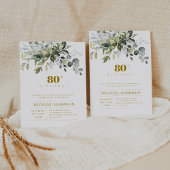 groen eucalyptus blad verjaardag uitnodigen kaart