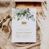 groen eucalyptus blad verjaardag uitnodigen kaart