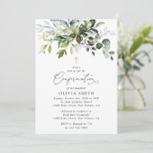 Groen, Eucalyptus Bladeren, Boho, Confirmatie Kaart (Staand voorkant)