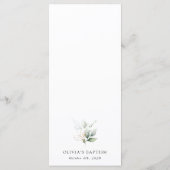 Groen, Eucalyptus Bladeren, Boho, Doop Menu (Achterkant)