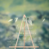 groen, eucalyptus bladeren, bruiloft tijdlijn acryl bord (Neutraal)