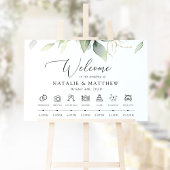 groen, eucalyptus bladeren, bruiloft tijdlijn poster