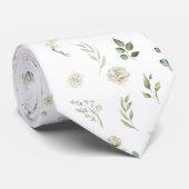 Groen Eucalyptus Bloemen Bruiloft Groomsmen Gift Stropdas (Opgerold)