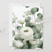 Groen eucalyptus bloemen bruiloft ontwerp kaart (Achterkant)