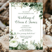 Groen eucalyptus bloemen bruiloft ontwerp kaart