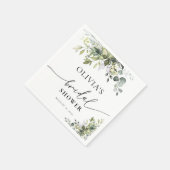 Groen Eucalyptus Bloemen Vrijgezellenfeest Servet (Hoek)