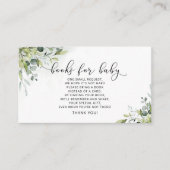 Groen eucalyptus boeken voor baby ticket informatiekaartje (Voorkant)