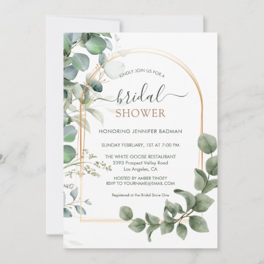 groen eucalyptus botanisch blad Vrijgezellenfeest Kaart (Voorkant)