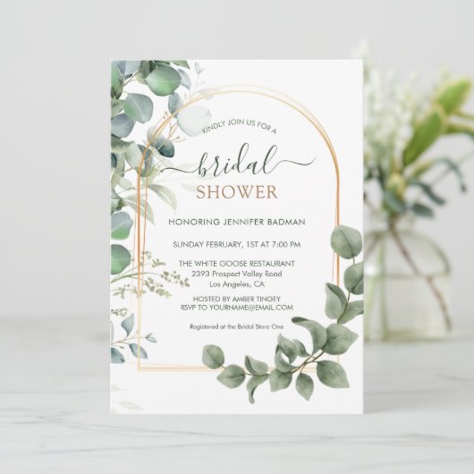 groen eucalyptus botanisch blad Vrijgezellenfeest Kaart (Staand voorkant)