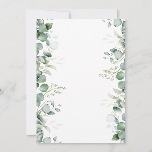 groen eucalyptus botanisch blad Vrijgezellenfeest Kaart (Achterkant)