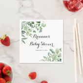 Groen Eucalyptus Botanisch gebladerte Baby shower Servet (Insitu)