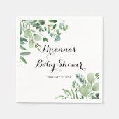Groen Eucalyptus Botanisch gebladerte Baby shower Servet (Voorkant)