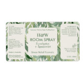 Groen Eucalyptus Botanisch Spuitflesproduct Etiket (Voorkant)