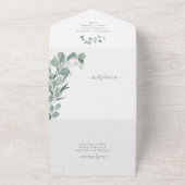 Groen Eucalyptus Botanische All-in-One Uitnodiging (Buitenkant)