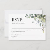 Groen Eucalyptus Botanische Elegante Huwelijk RSVP Kaartje (Voorkant)