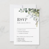 Groen Eucalyptus Botanische Maaltijdkeuze Trouwen RSVP Kaartje (Voorkant)