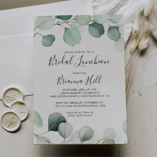 Groen Eucalyptus Bridal Luncheon Vrijgezellenfeest Kaart