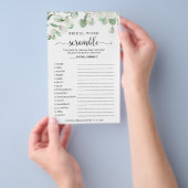 Groen Eucalyptus Bruids Woordzoekspel Flyer (Hand)