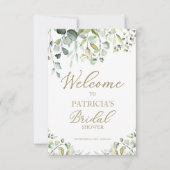 Groen Eucalyptus Bruidsdouche Welkom Kaart (Voorkant)