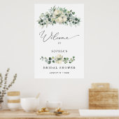 Groen Eucalyptus Bruidsdouche Welkom Poster (Keuken)