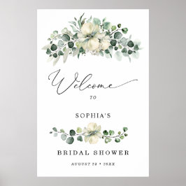 Groen Eucalyptus Bruidsdouche Welkom Poster