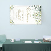 Groen Eucalyptus Bruidsdouche Welkom Spandoek (Beurs)