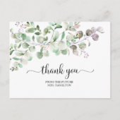 Groen Eucalyptus Bruidsfeest Dank Je Briefkaart (Voorkant)