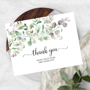 Groen Eucalyptus Bruidsfeest Dank Je Briefkaart