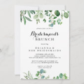 Groen Eucalyptus Bruidsmeisjes Brunch Douche Kaart (Voorkant)