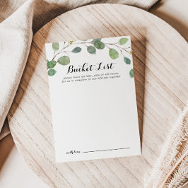 Groen Eucalyptus Bruiloft Bucket List Kaarten