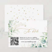 Groen Eucalyptus bruiloft details behuizing Informatiekaartje (Voorkant / Achterkant)