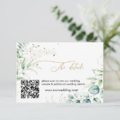 Groen Eucalyptus bruiloft details behuizing Informatiekaartje (Staand voorkant)