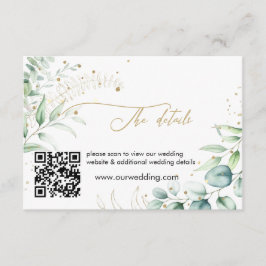 Groen Eucalyptus bruiloft details behuizing Informatiekaartje