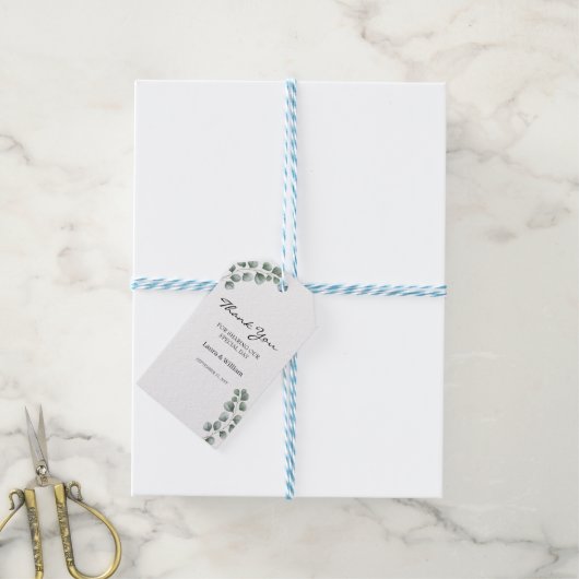 groen eucalyptus bruiloft gunst dank u cadeaulabel (Met Touw)