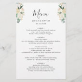 Groen Eucalyptus Bruiloft Menu (Voorkant)