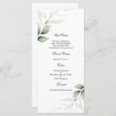 Groen Eucalyptus Bruiloft Menu Sjabloon (Voorkant / Achterkant)