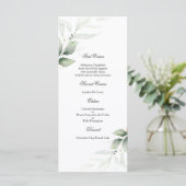 Groen Eucalyptus Bruiloft Menu Sjabloon (Staand voorkant)