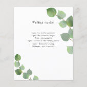 Groen eucalyptus bruiloft programma details (Achterkant)