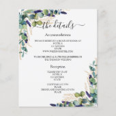 Groen eucalyptus bruiloft programma details budget flyer (Voorkant)