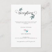 Groen Eucalyptus bruiloft receptie uitnodiging Informatiekaartje (Voorkant)