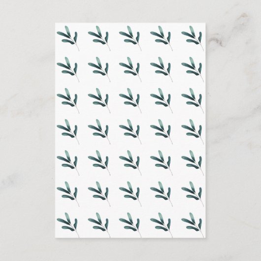 Groen Eucalyptus bruiloft receptie uitnodiging Informatiekaartje (Achterkant)