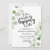 Groen Eucalyptus Bruiloft repetitie Diner Kaarten (Voorkant)