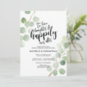 Groen Eucalyptus Bruiloft repetitie Diner Kaarten (Staand voorkant)