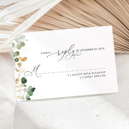 Groen eucalyptus bruiloft RSVP Kaartje